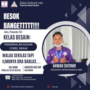 <strong>UKM SDC Universitas Aisyah Pringsewu Sukses Adakan Kelas Desain Via Zoom Meet</strong>